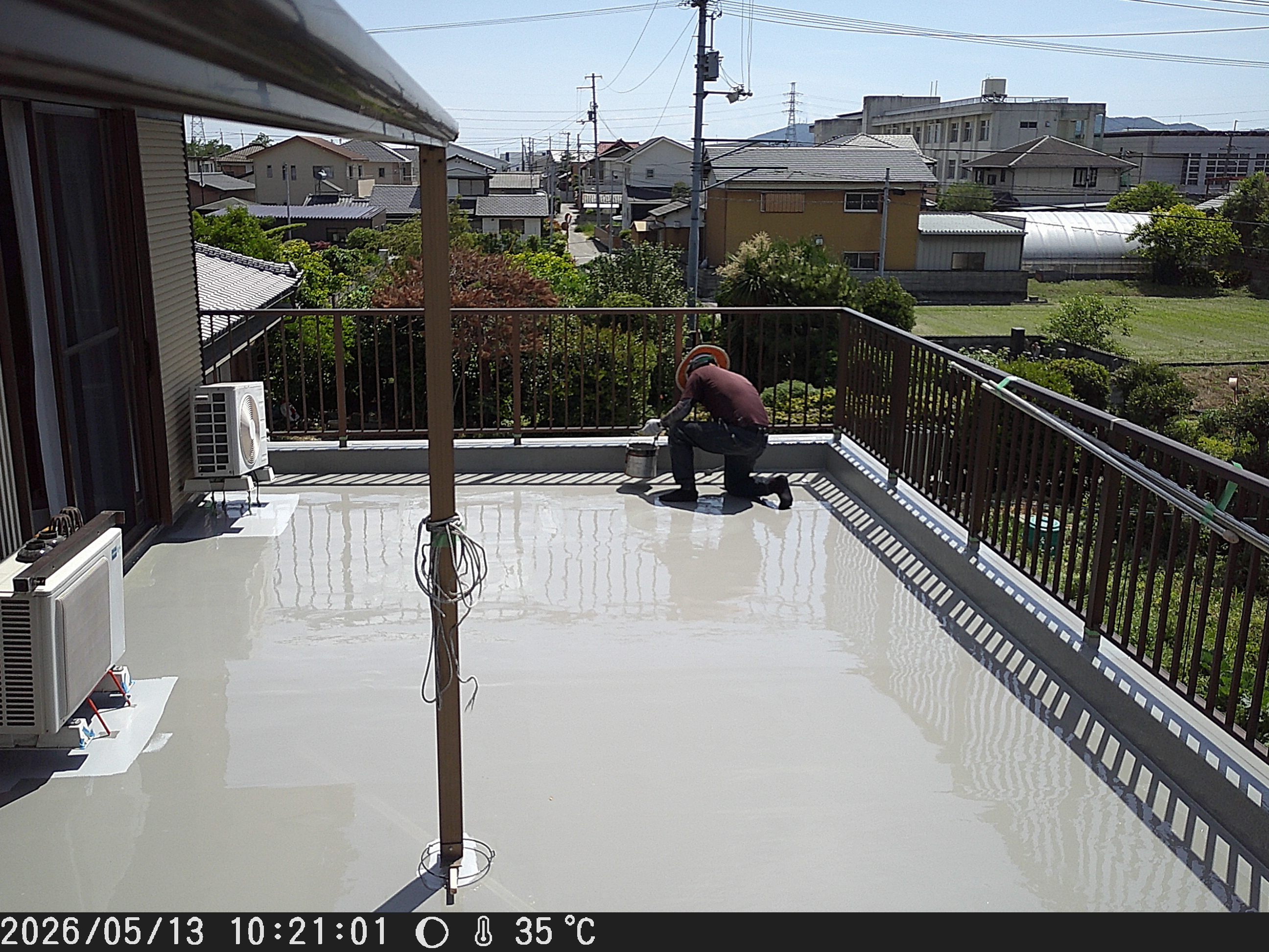 松山市 ベランダのウレタン防水工事